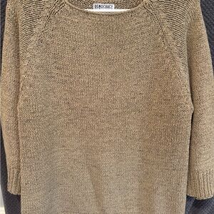 Democracy Women's Beige Crew Neck Sweater